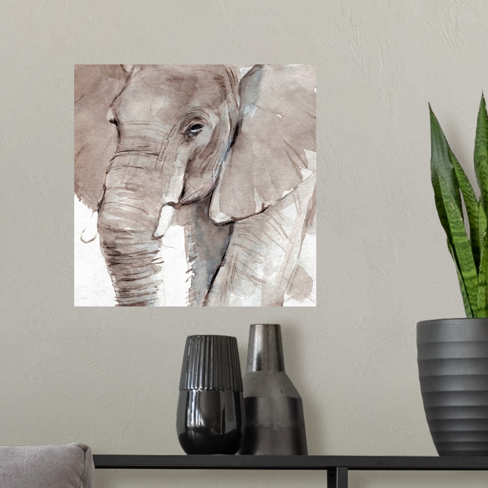 A modern room featuring Elephant Grooves I