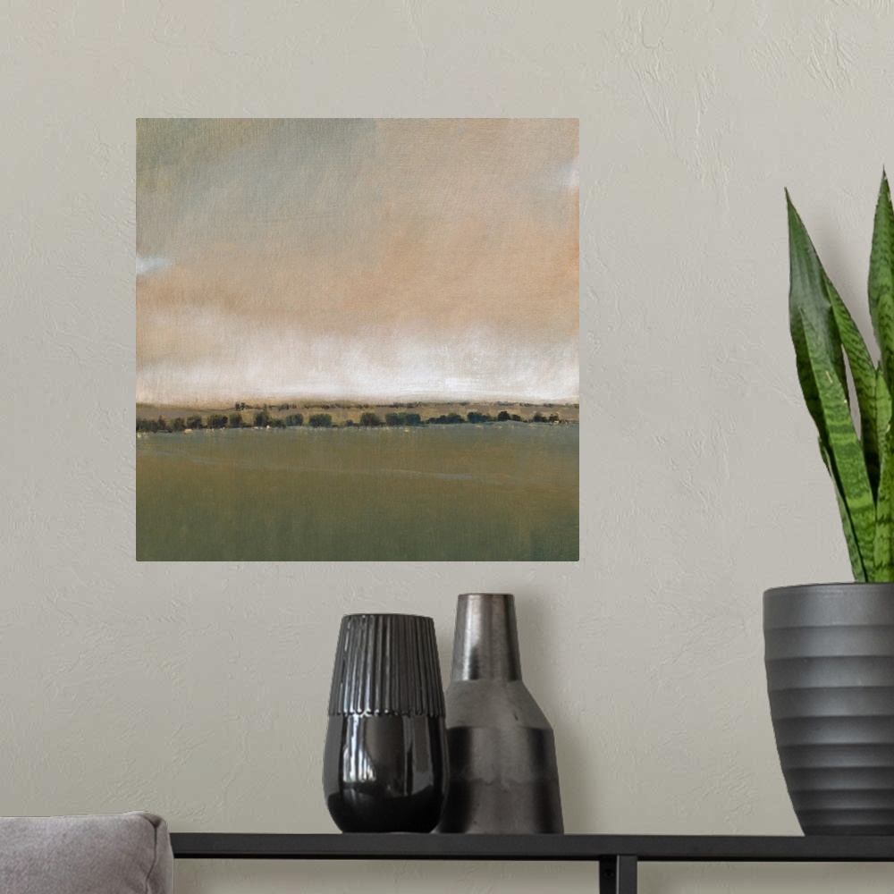 A modern room featuring Fading Storm I