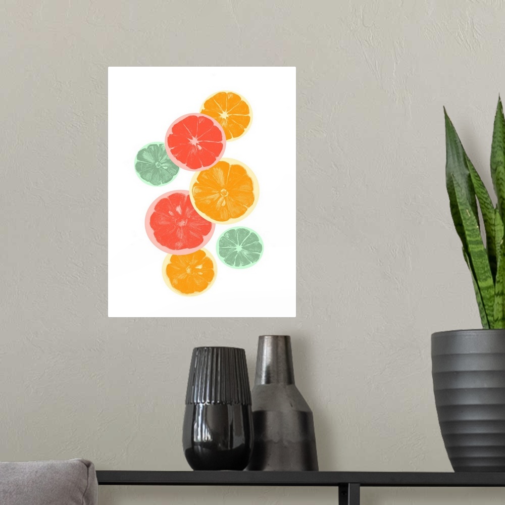 A modern room featuring Festive Fruit IV