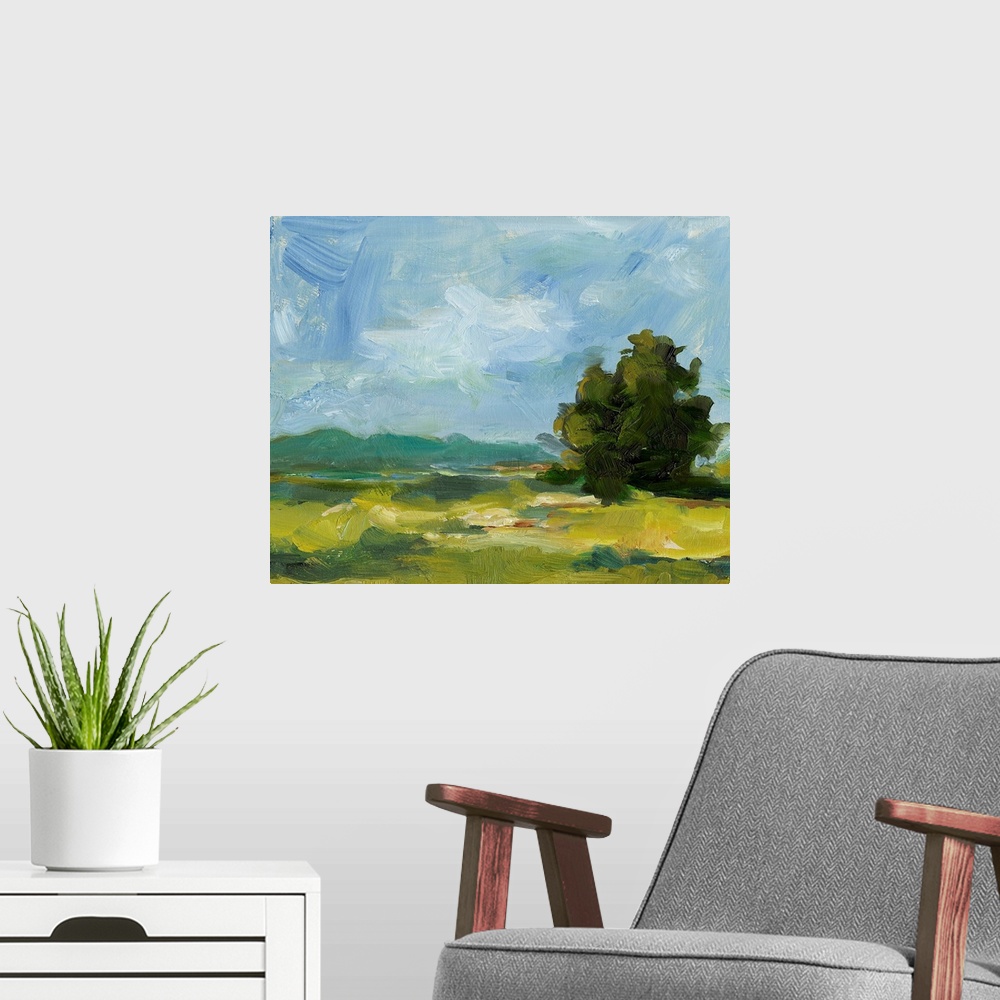 A modern room featuring Field Color Study II