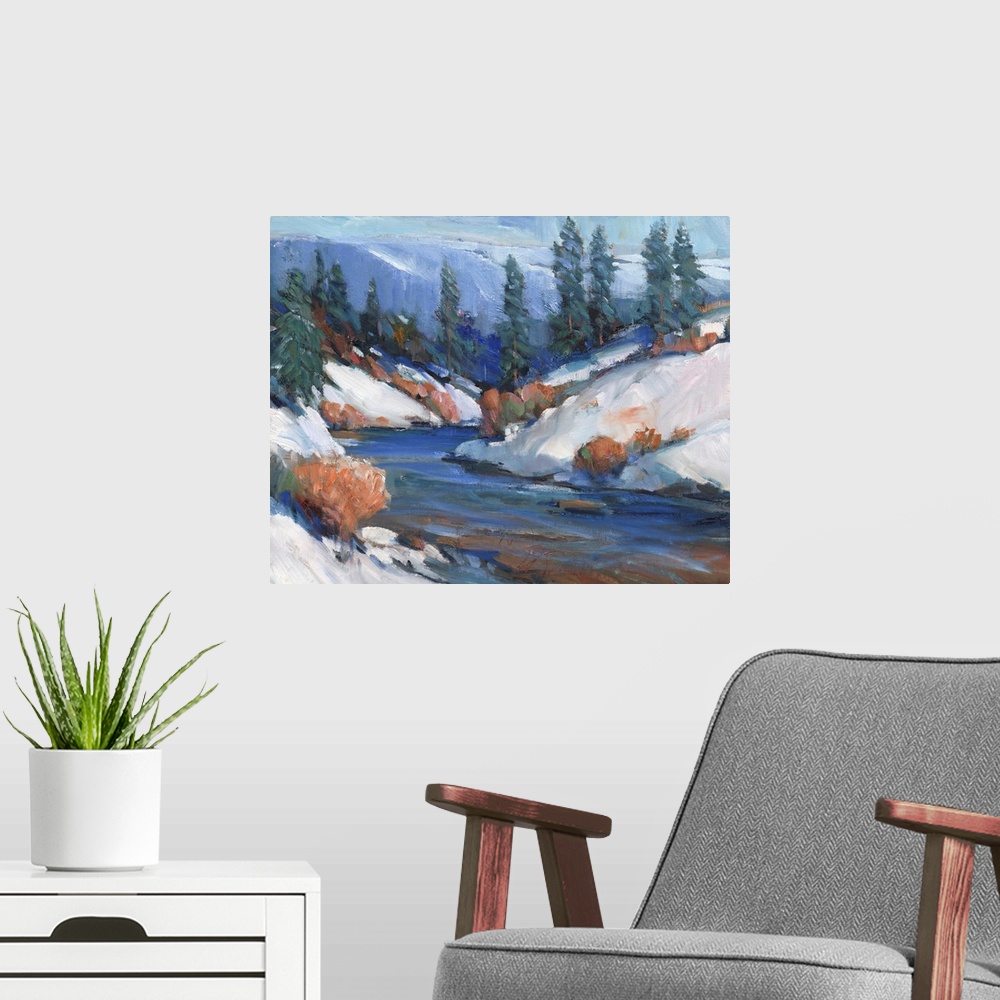 A modern room featuring First Snow II