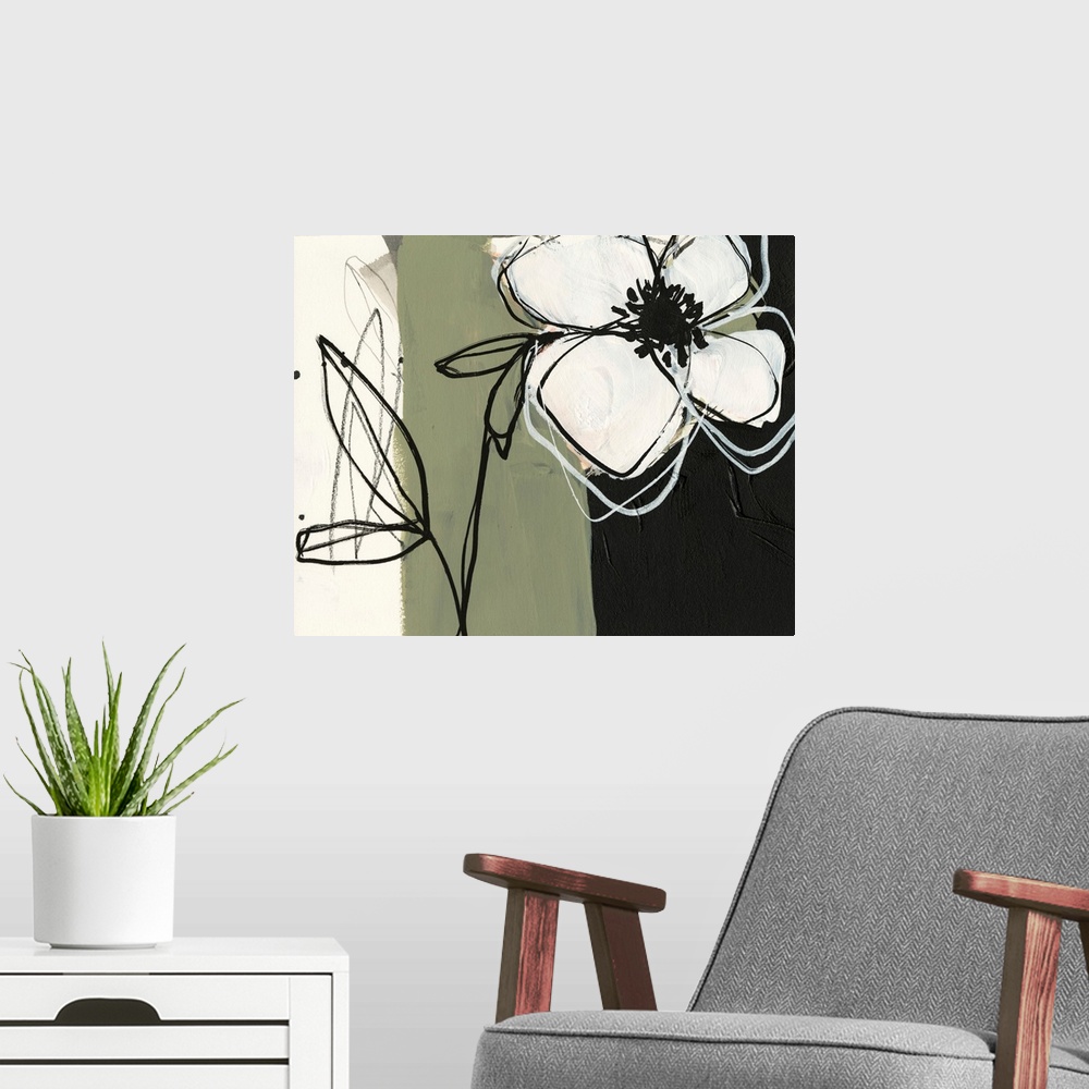 A modern room featuring Floral Synergy IV