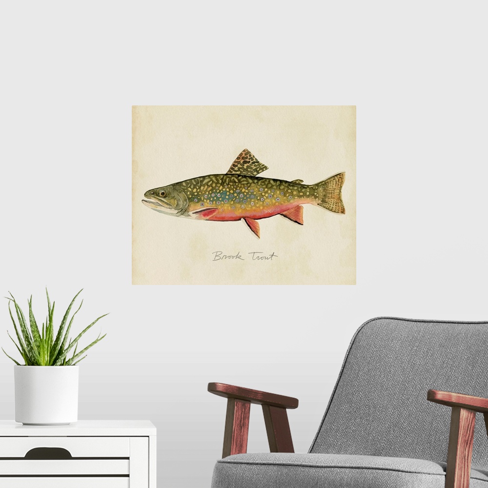 A modern room featuring Freshwater Fish Study I