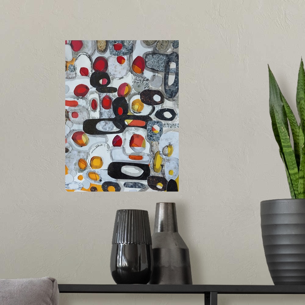 A modern room featuring Fruit Collage I