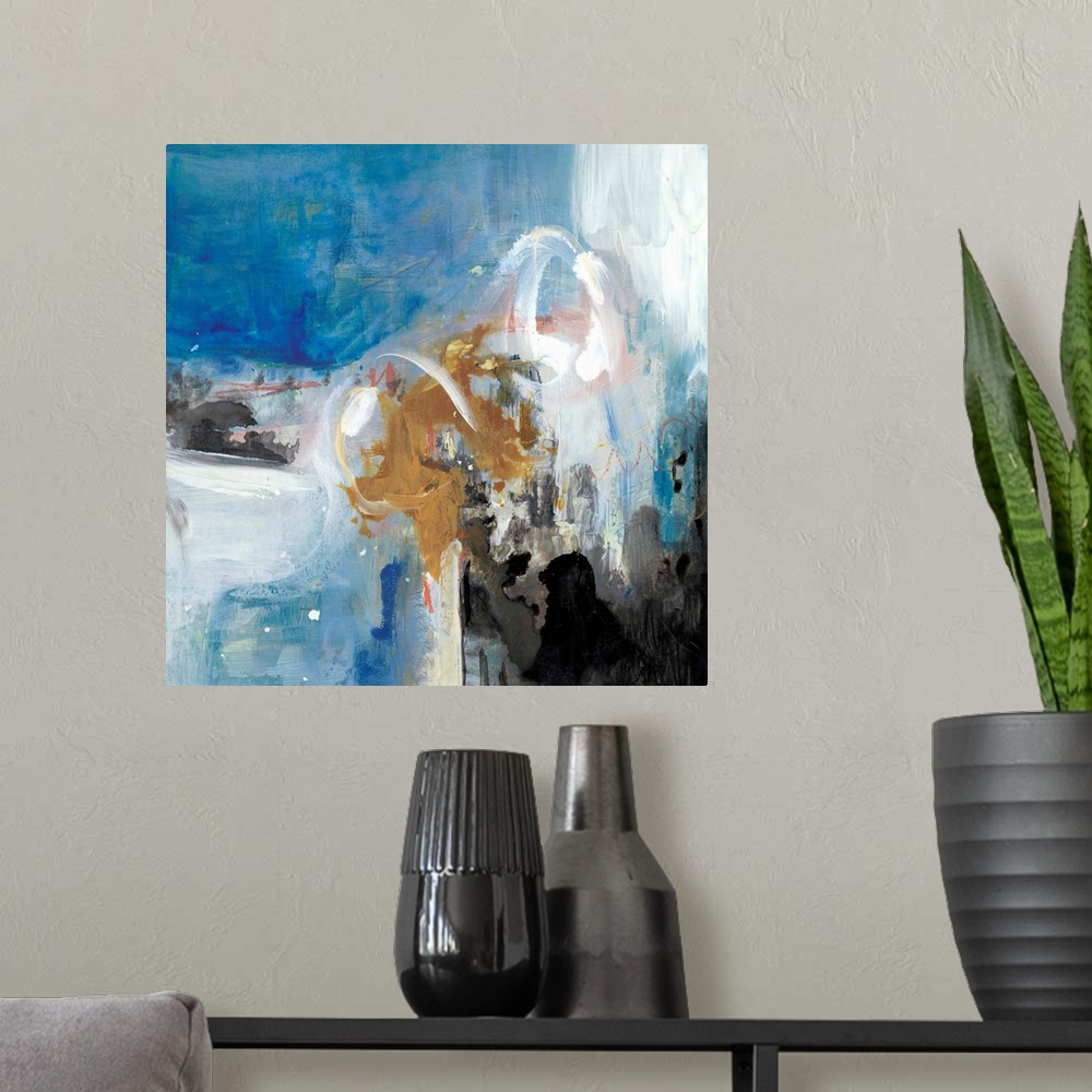 A modern room featuring Interplay Abstract II