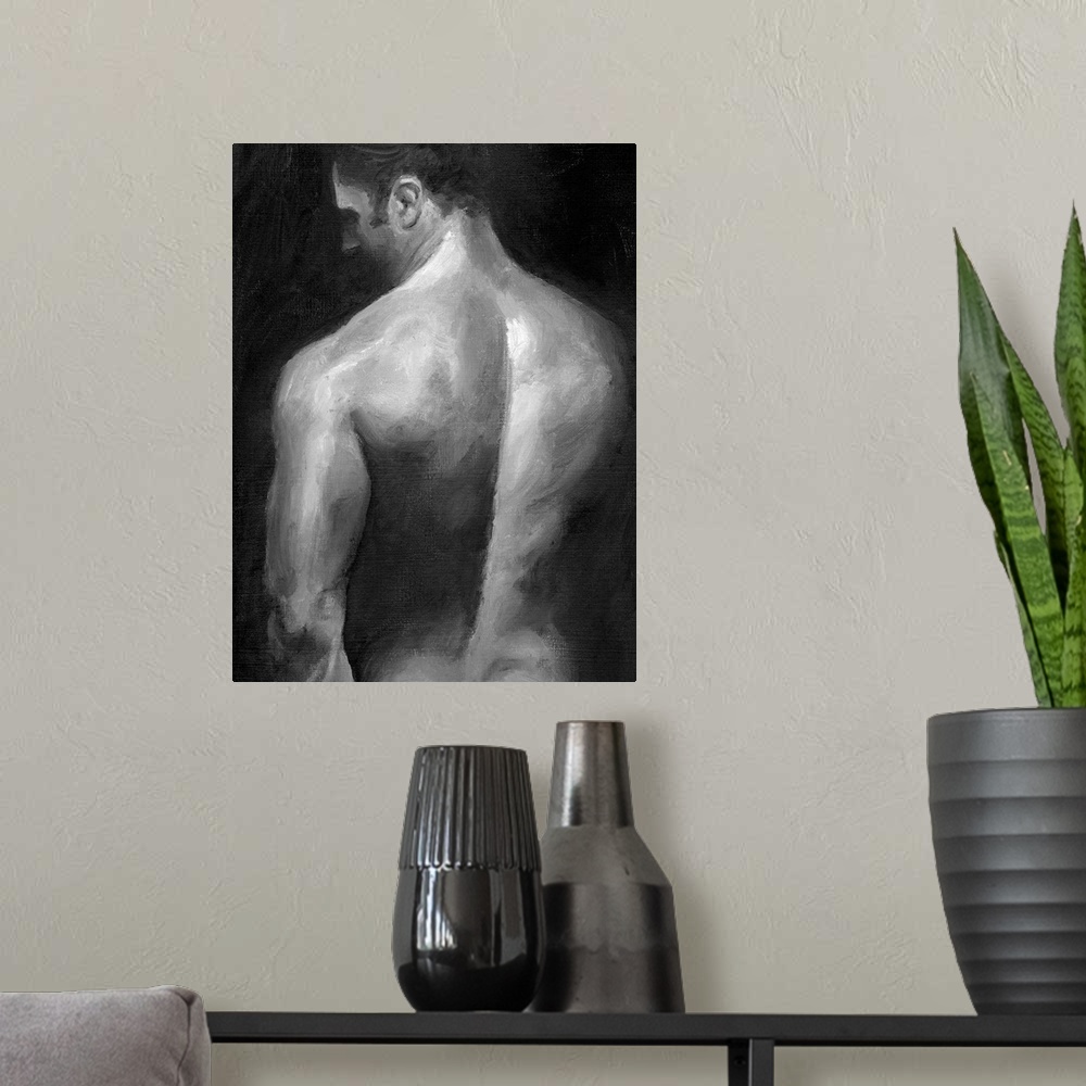 A modern room featuring Male Nude I