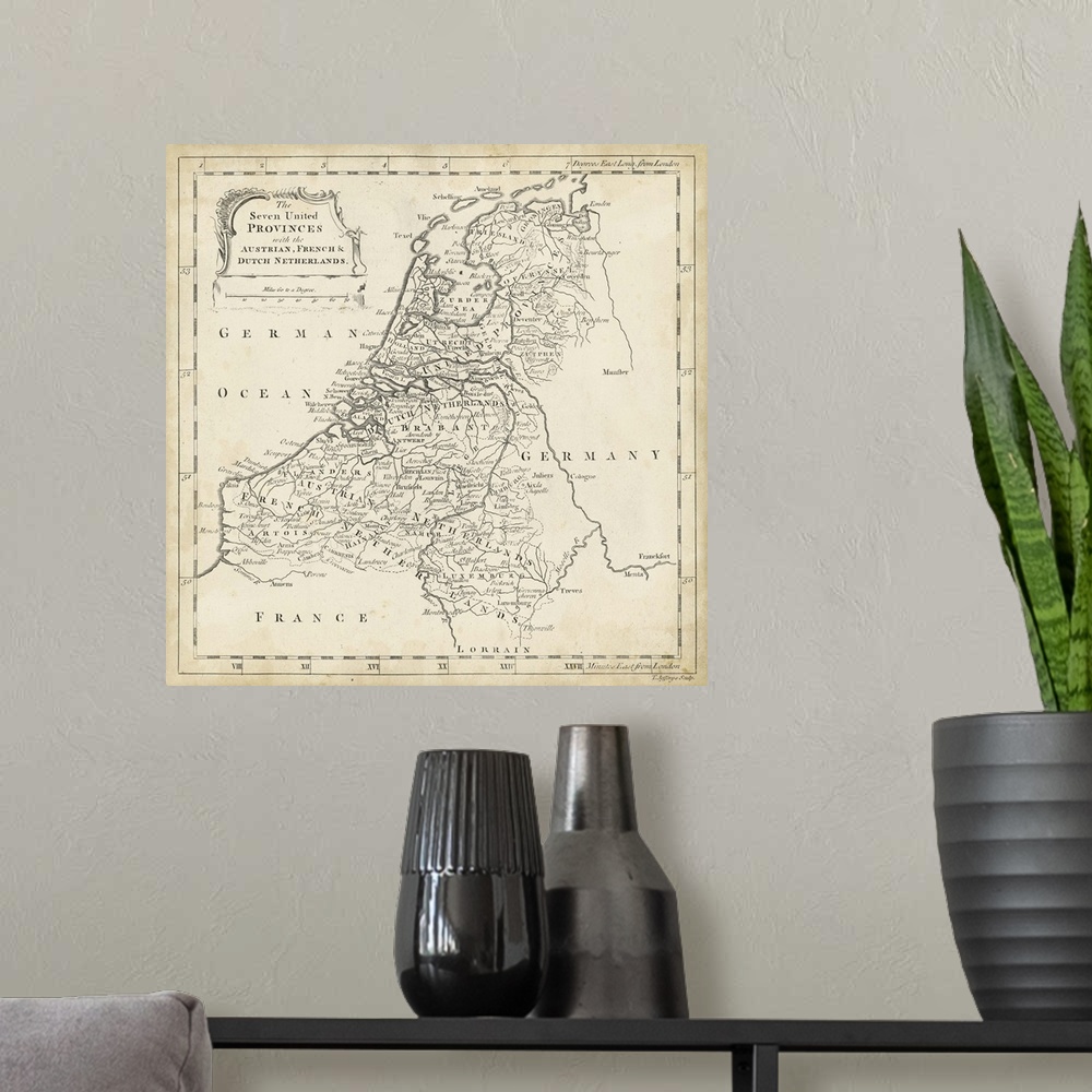 A modern room featuring Map of Netherlands