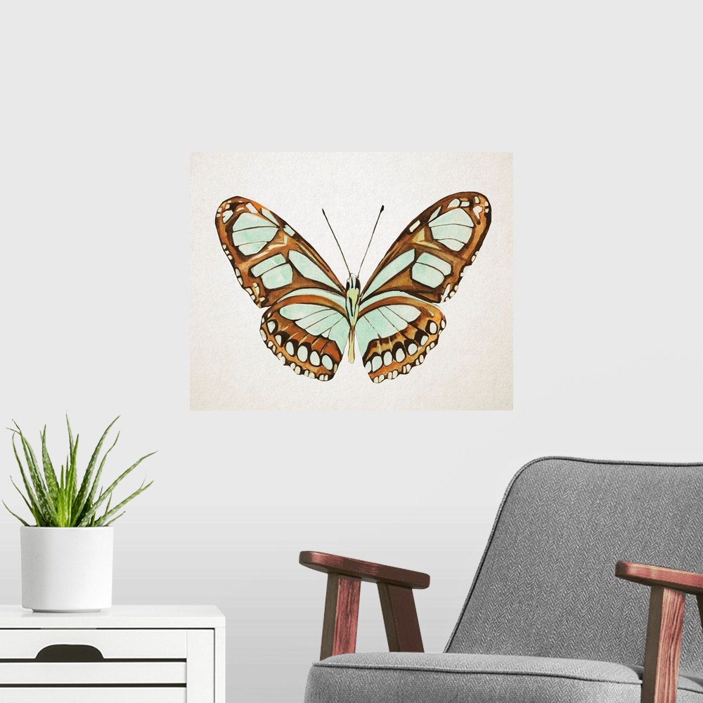 A modern room featuring Mint Butterfly I