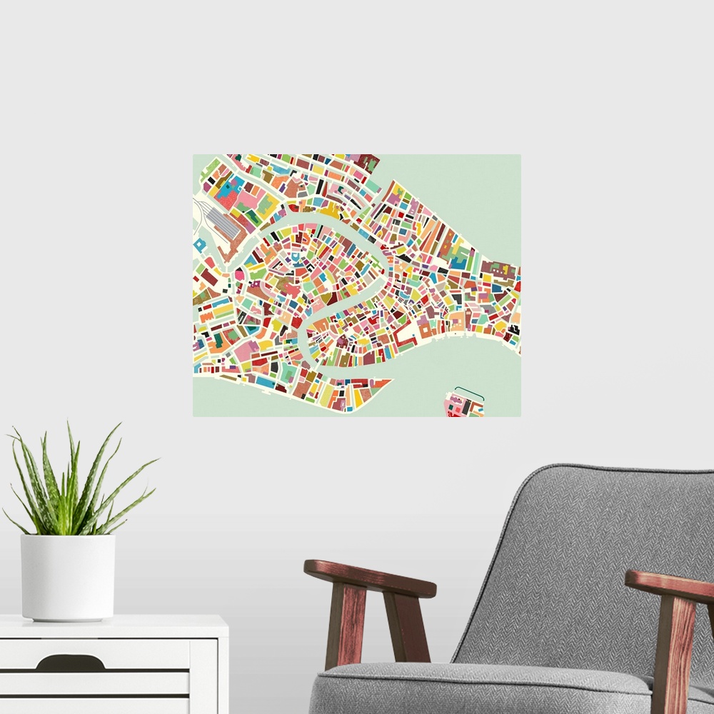 A modern room featuring Modern Venice Map