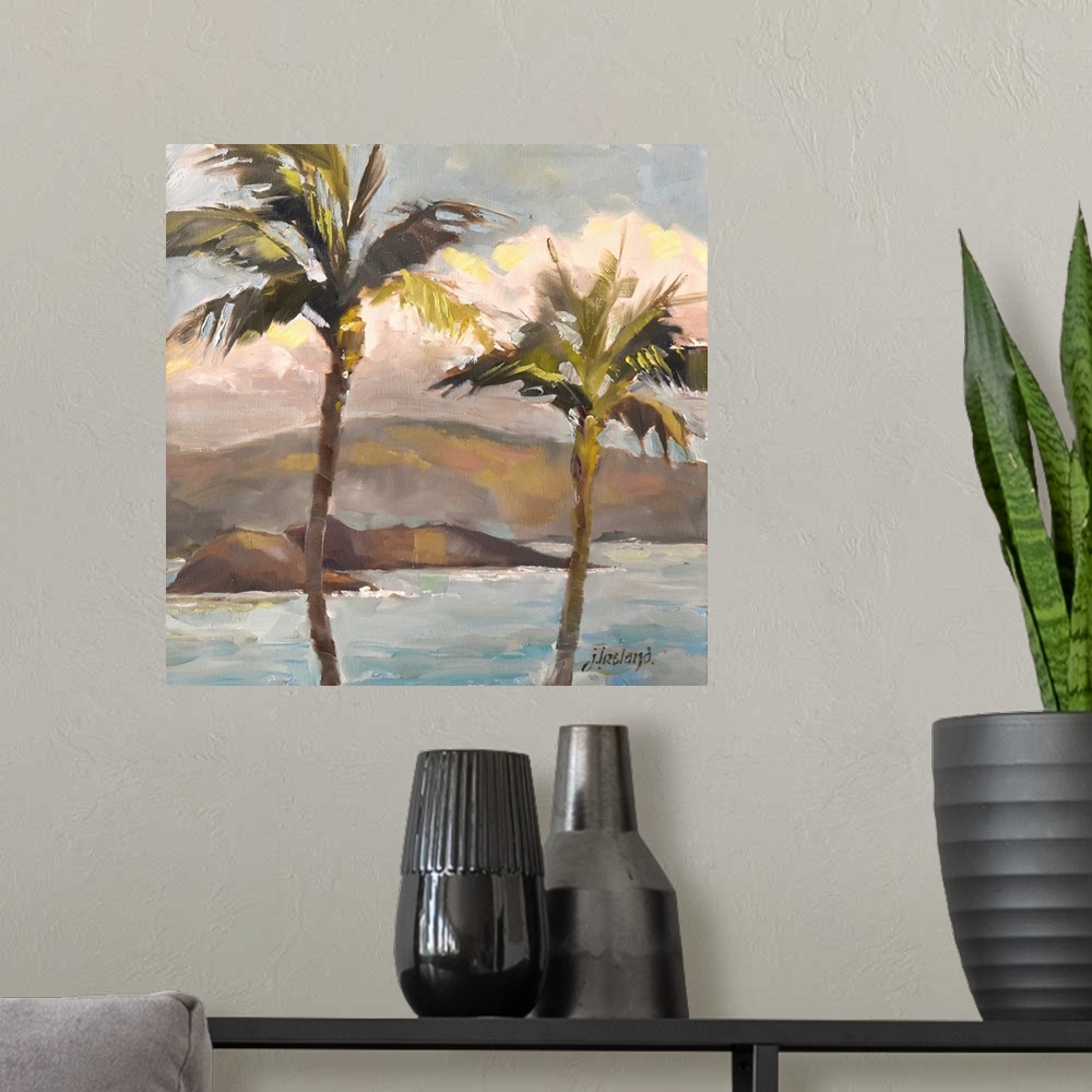 A modern room featuring Molokini Through The Palms