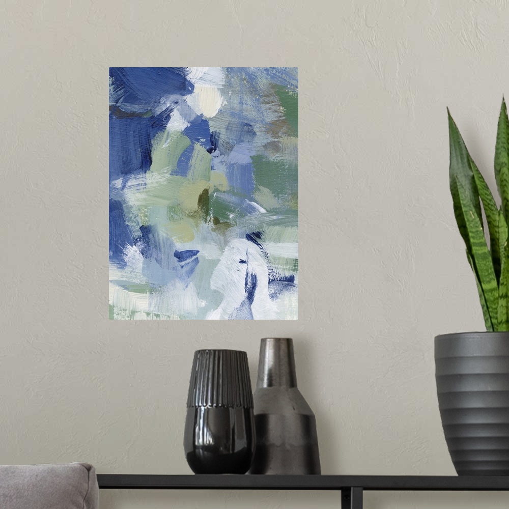 A modern room featuring Northern Lights Abstract III