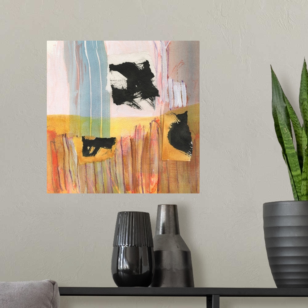 A modern room featuring Orange Collage II