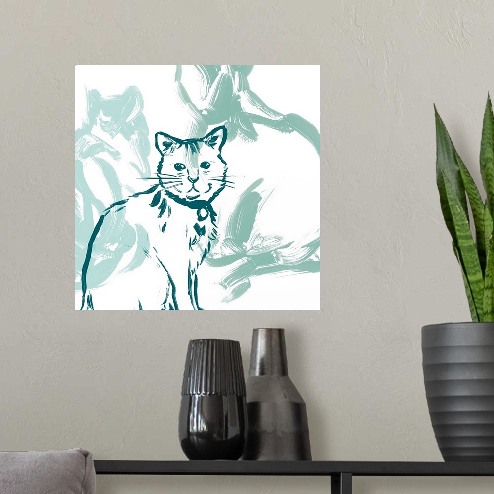 A modern room featuring Paint Box Cats II