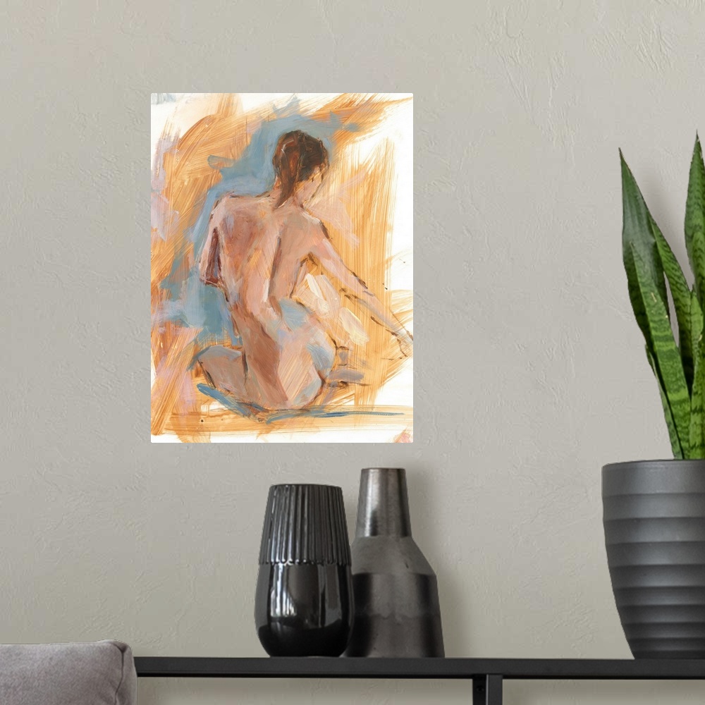 A modern room featuring Painterly Figure Study I