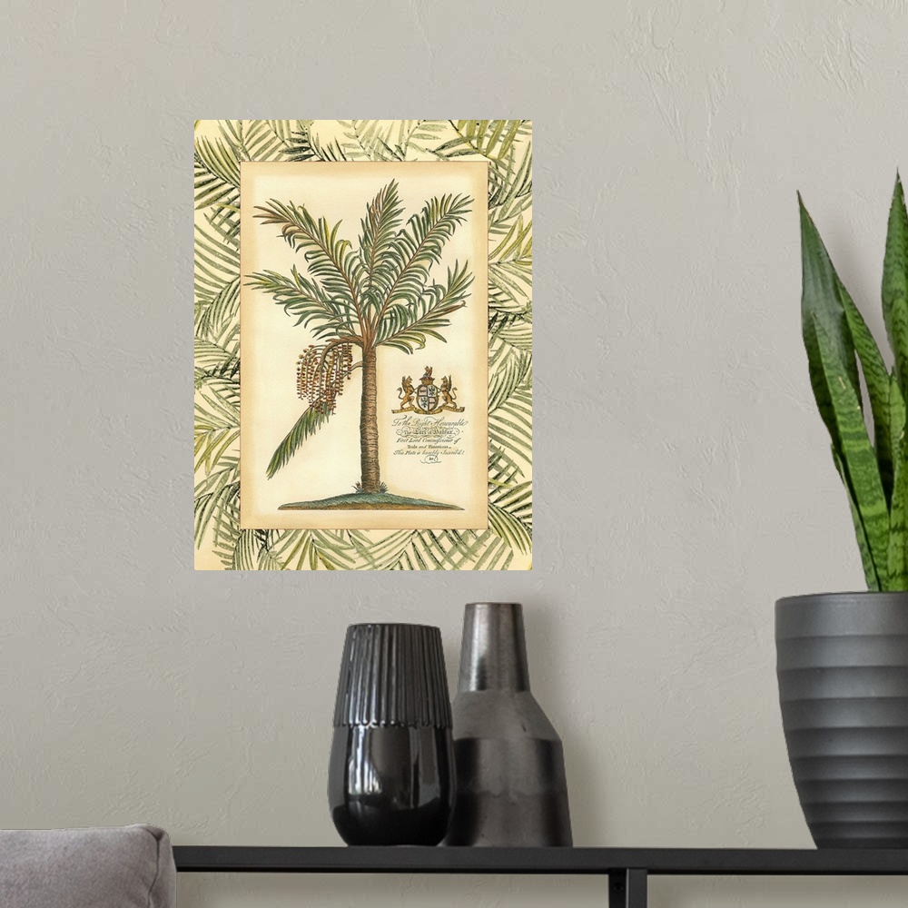A modern room featuring Palm in Bamboo I