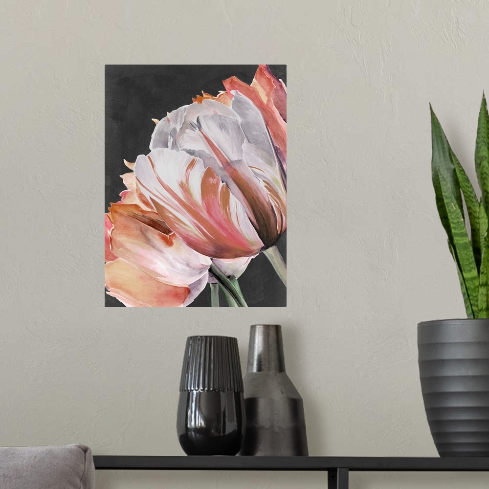 A modern room featuring Pastel Parrot Tulips III