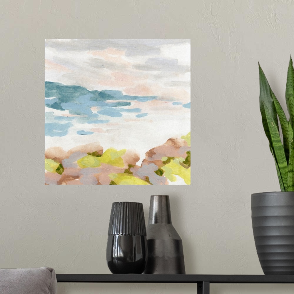 A modern room featuring Pastel Shoreline I
