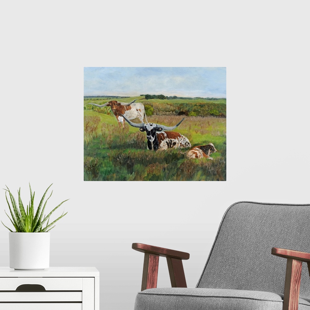 A modern room featuring Pasture With A View