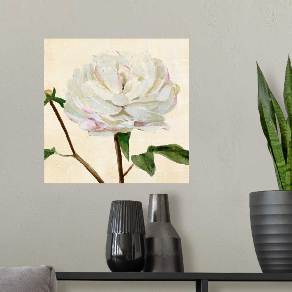 A modern room featuring Peony In Bloom I
