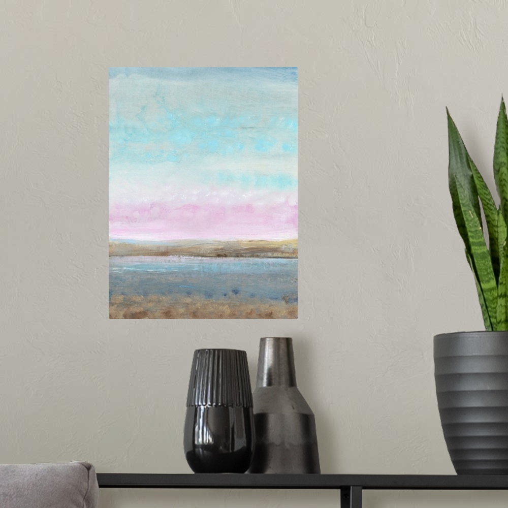 A modern room featuring Pink Horizon I