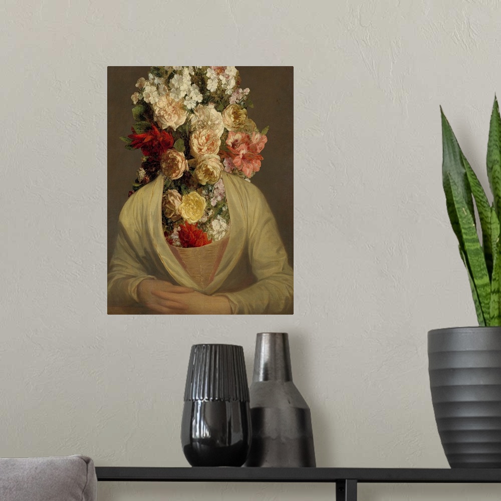 A modern room featuring Portrait In Bloom I
