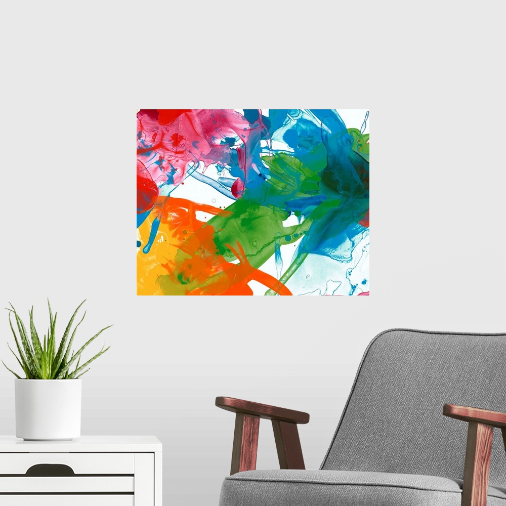 A modern room featuring Primary Abstract III