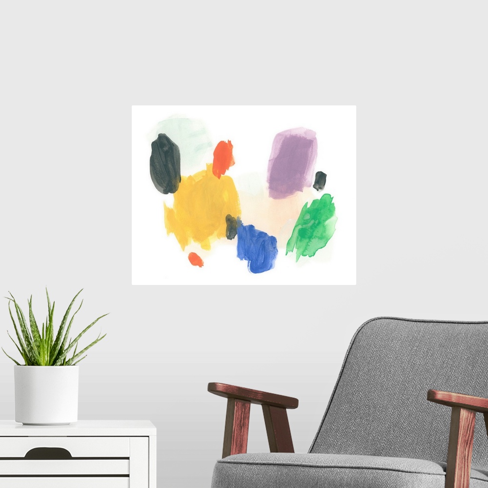 A modern room featuring Primary Inkblot I