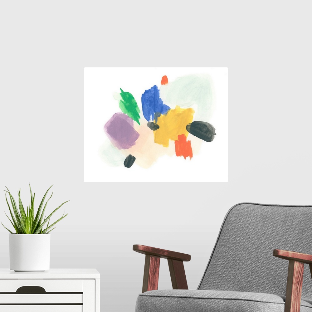 A modern room featuring Primary Inkblot II