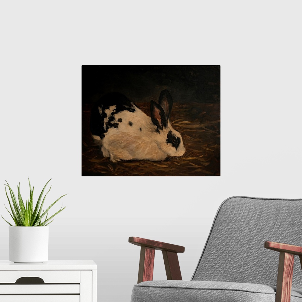 A modern room featuring Resting Bunny Rabbit V