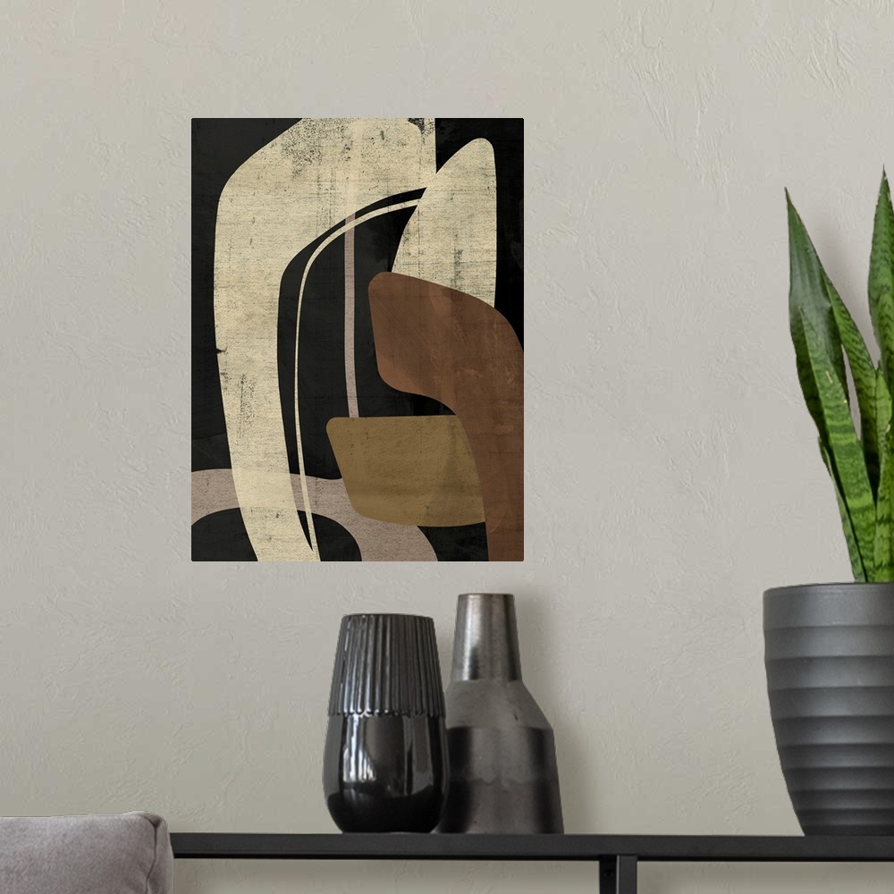 A modern room featuring Retro Form Collage I