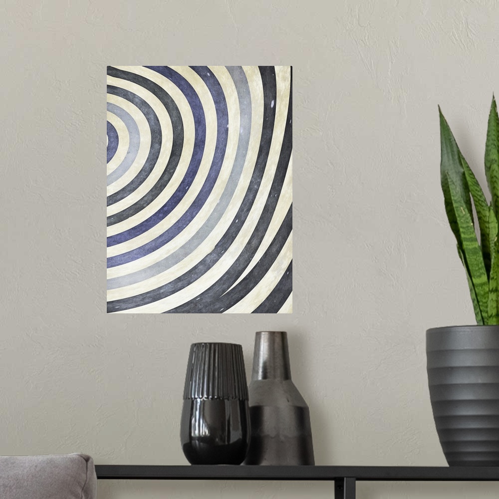 A modern room featuring Rings Of Abstract I