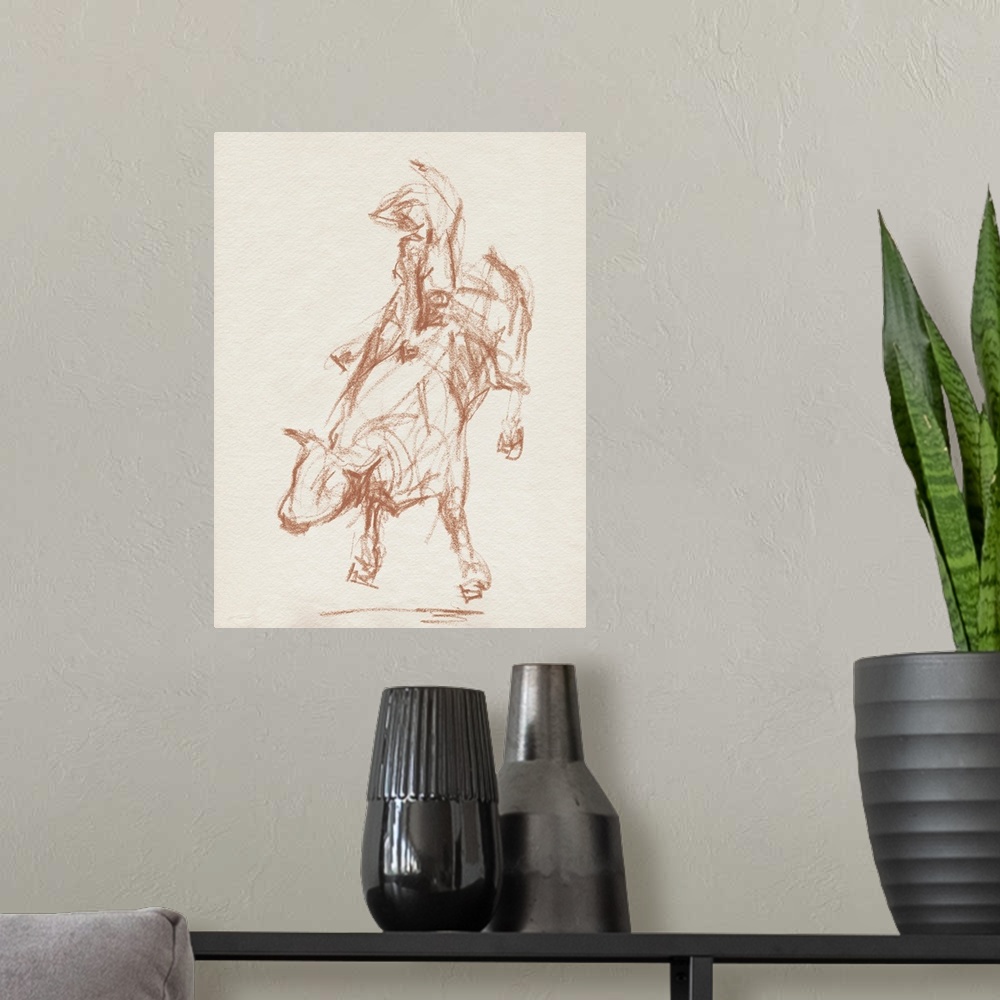 A modern room featuring Rodeo Gestures In Sepia I