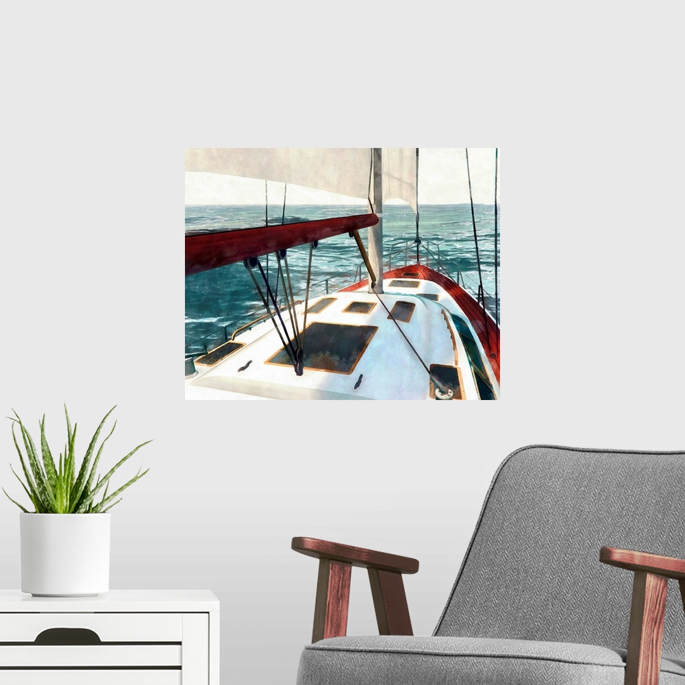 A modern room featuring Sailing The Seas I