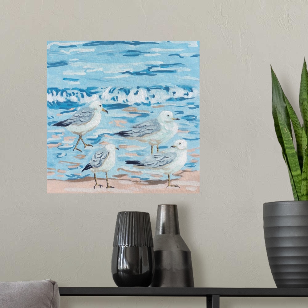 A modern room featuring Seagull Birds I