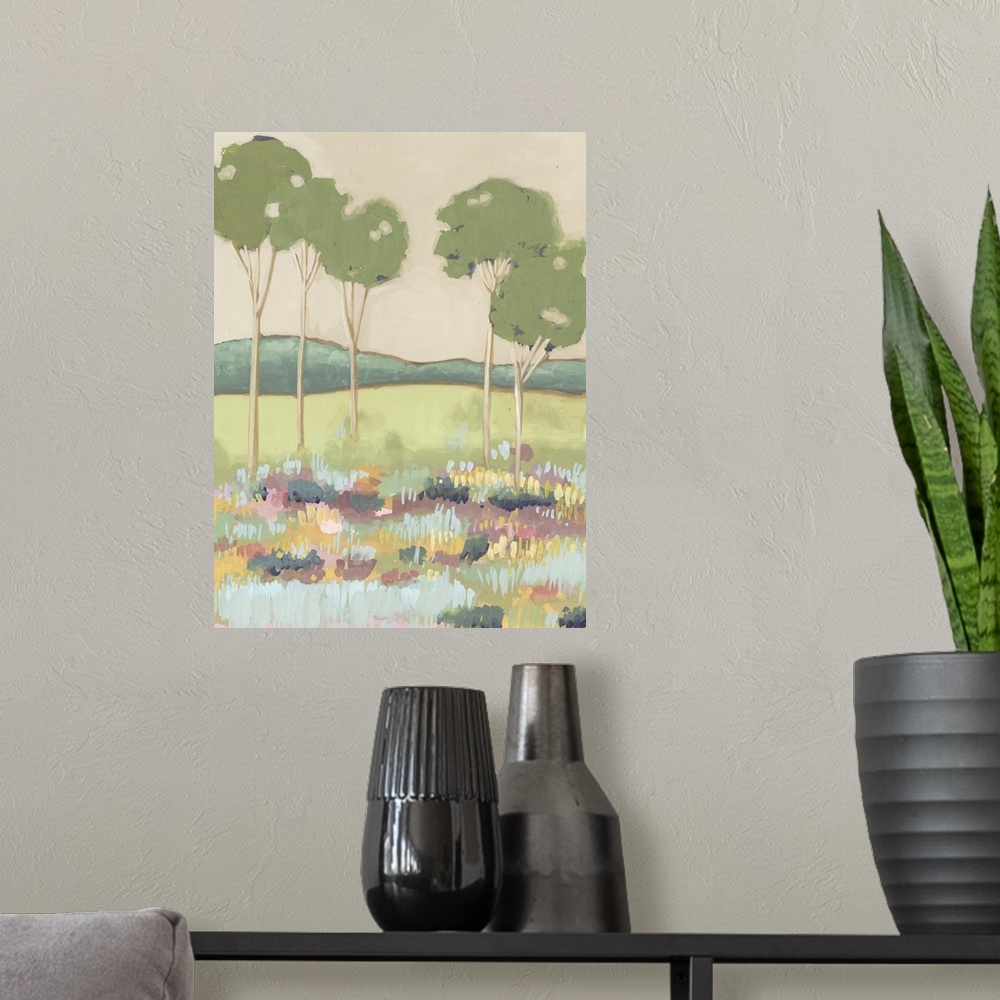 A modern room featuring Shades of Trees II