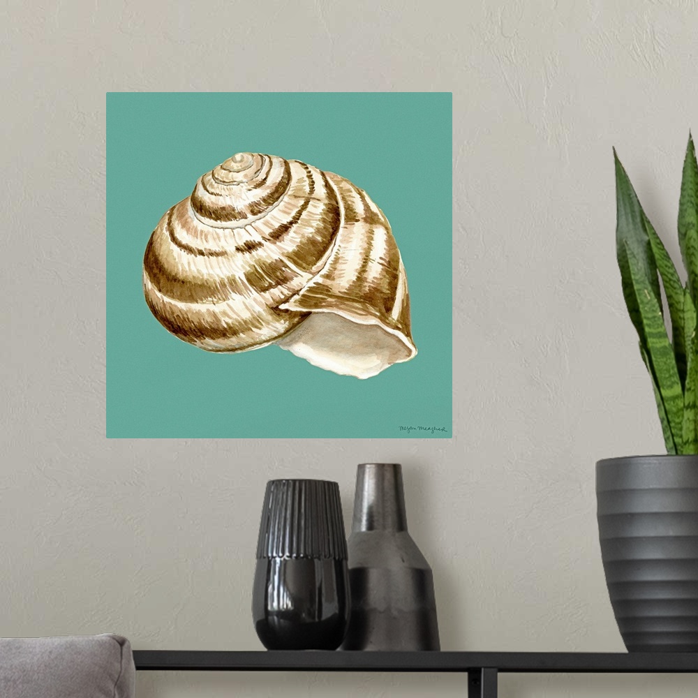 A modern room featuring Shell on Aqua I