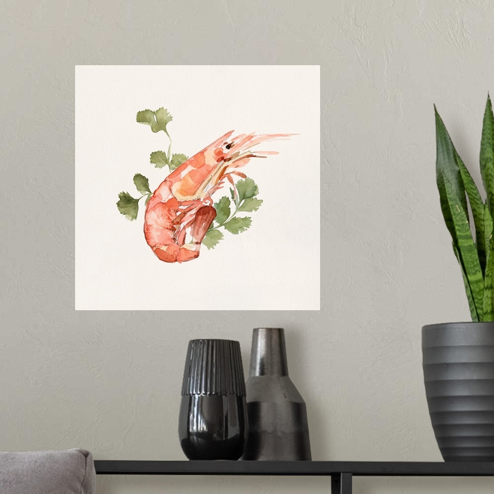 A modern room featuring Shrimp For Dinner I