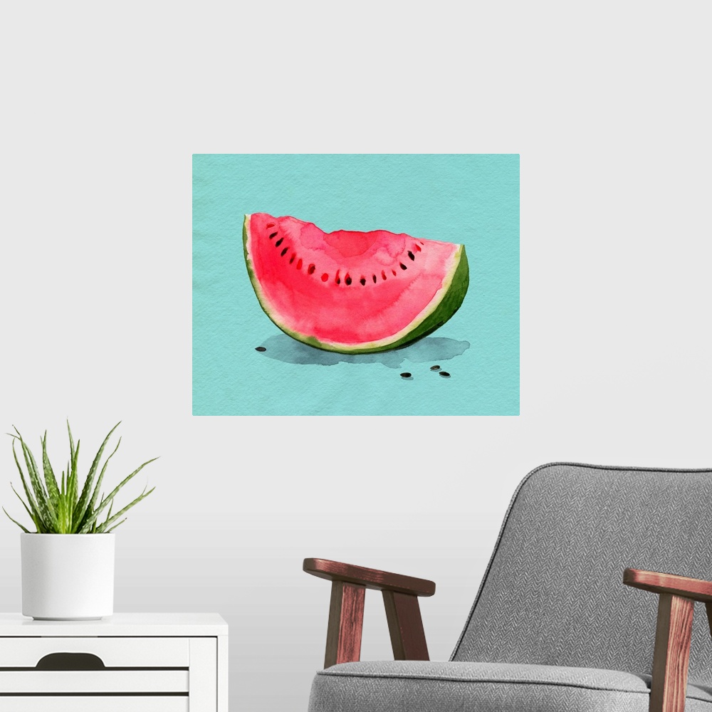 A modern room featuring Summer Watermelon I