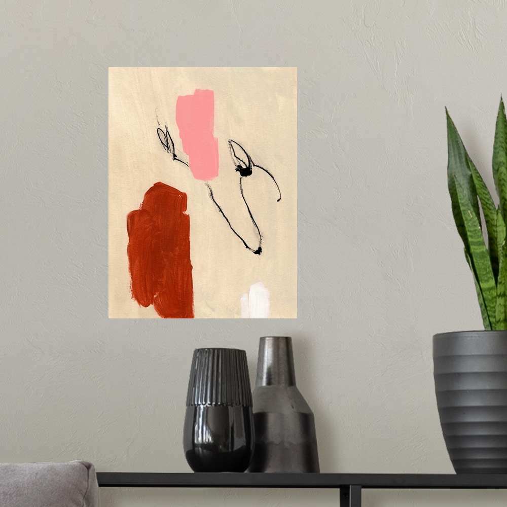 A modern room featuring Terra Rosa Abstract I