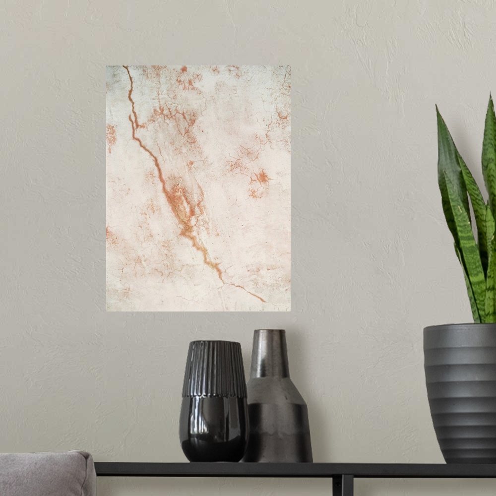 A modern room featuring A photograph of the iron oxide texture on a mediterranean stucco wall.