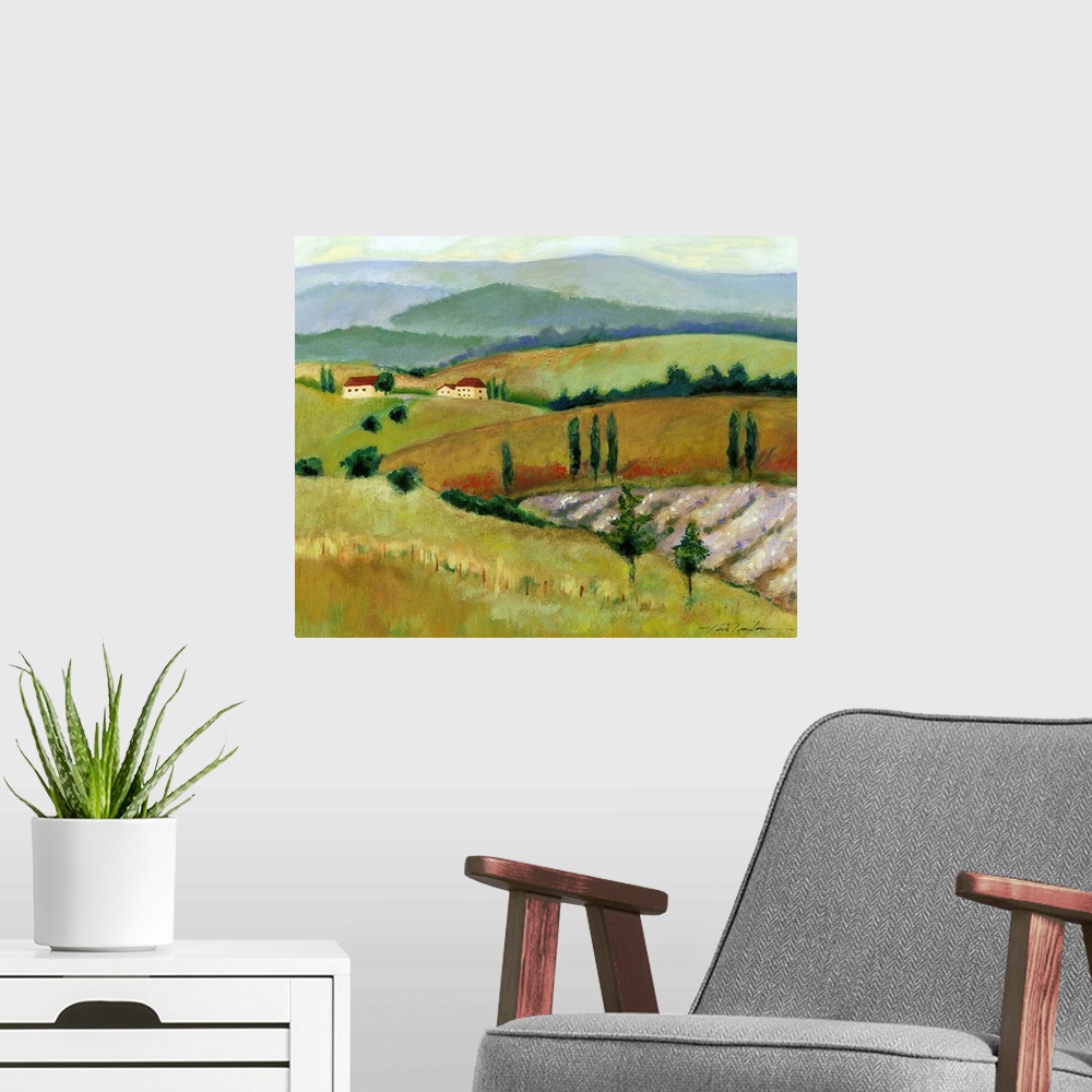 A modern room featuring Tuscany Afternoon II
