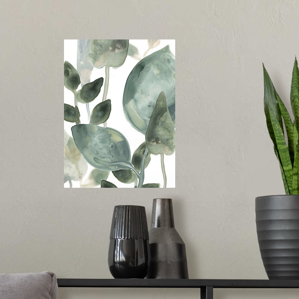 A modern room featuring Water Leaves II
