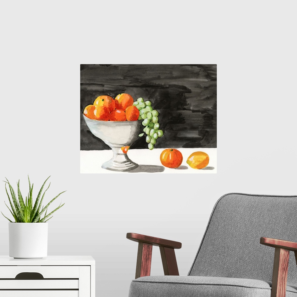 A modern room featuring Watercolor Fruit Bowl II