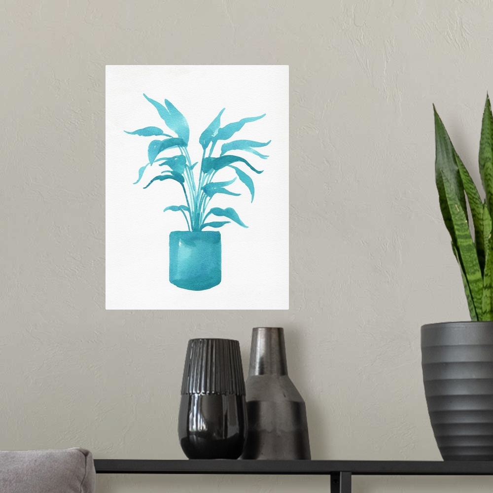 A modern room featuring Watercolor House Plant IV