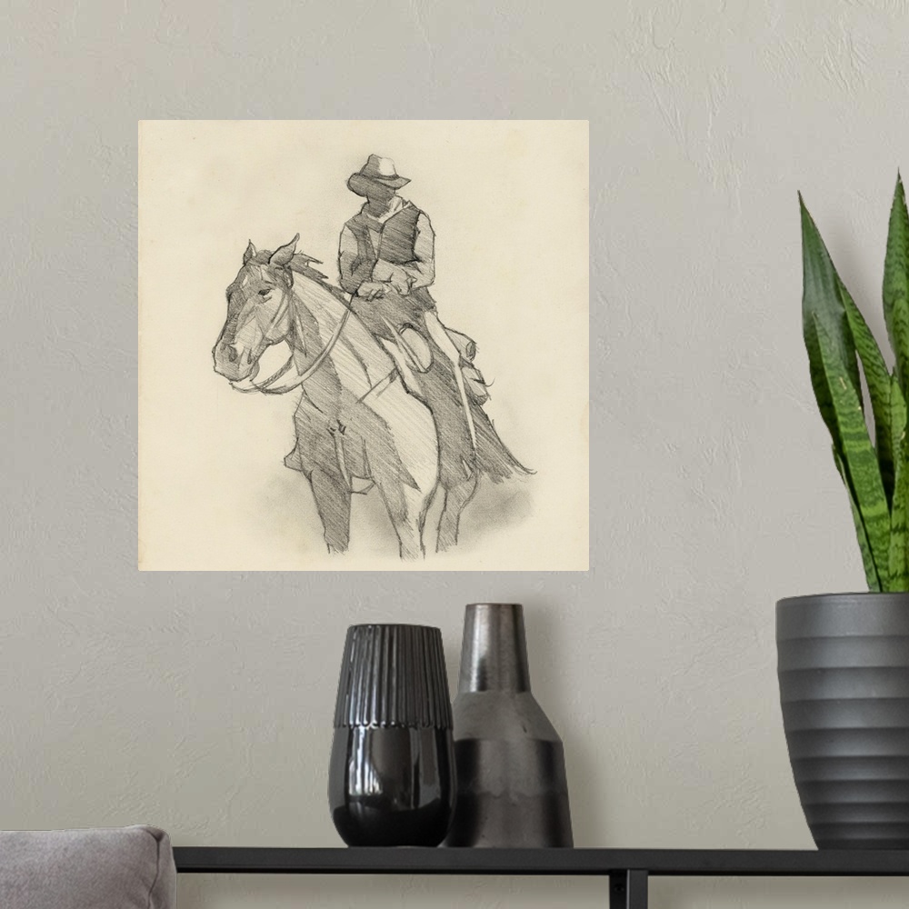 A modern room featuring Western Rider Sketch II