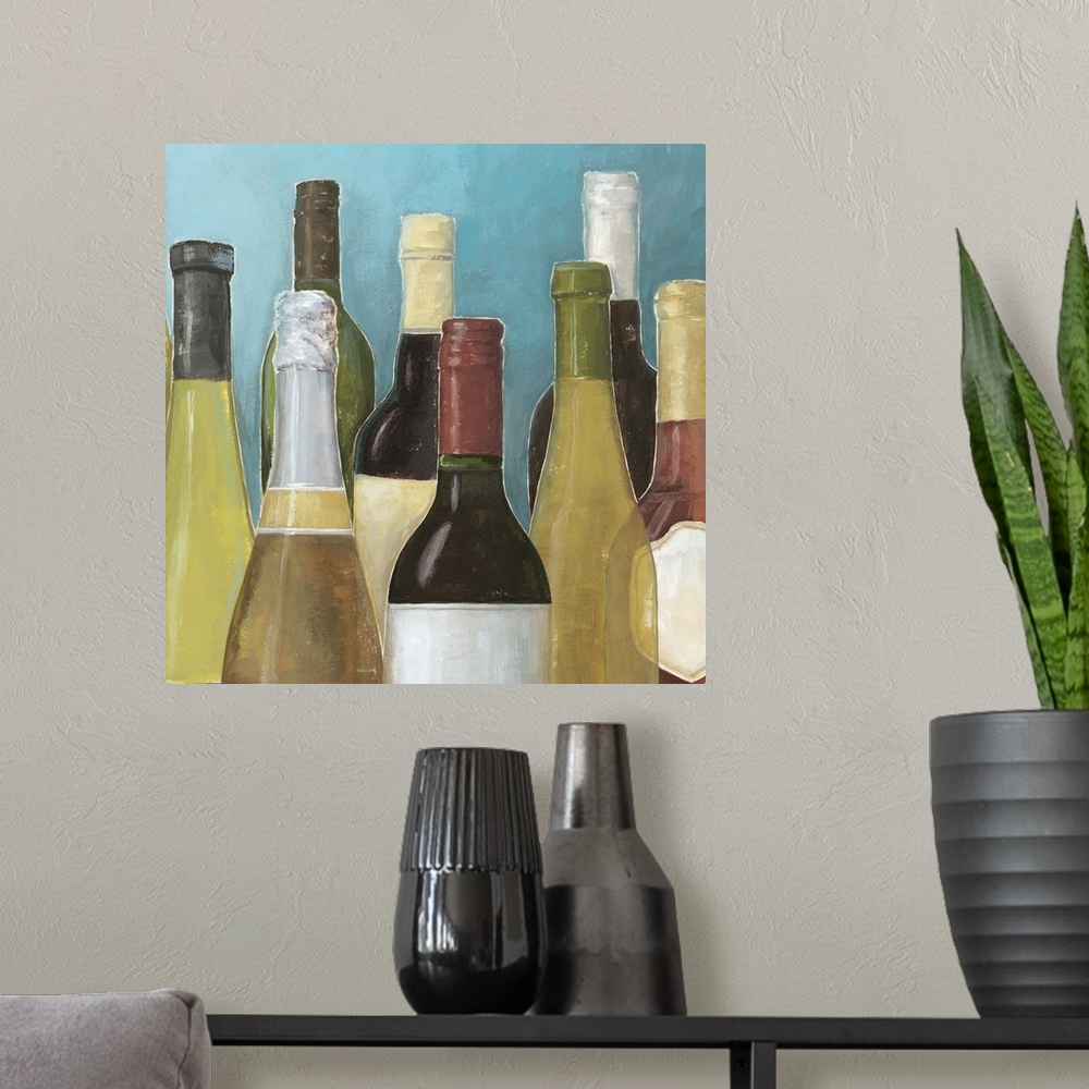 A modern room featuring Wine Bottles II