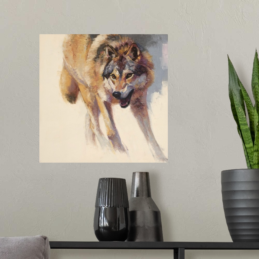 A modern room featuring Wolf Study IV