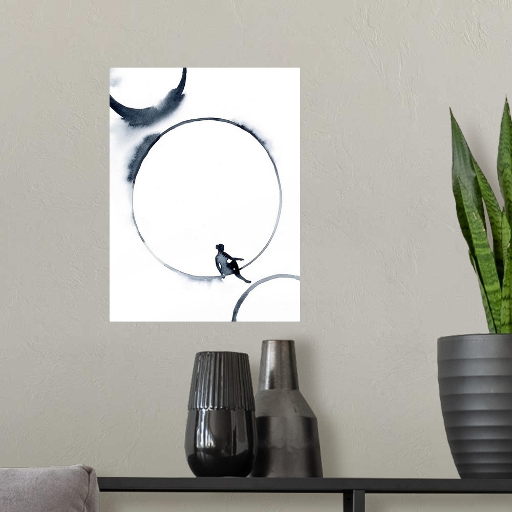 A modern room featuring Woman In The Moon I