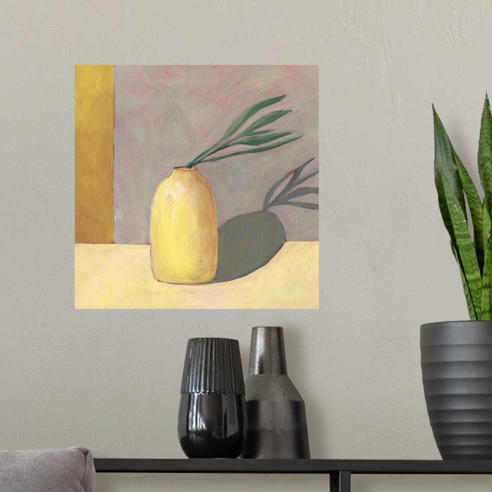A modern room featuring Yellow Vase I