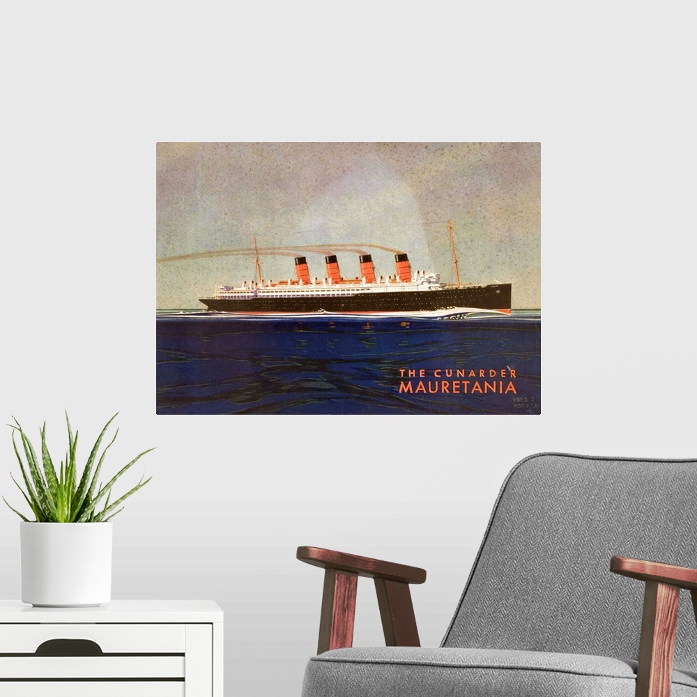 A modern room featuring Cunard Line Promotional Brochure For Mauretania Circa 1930